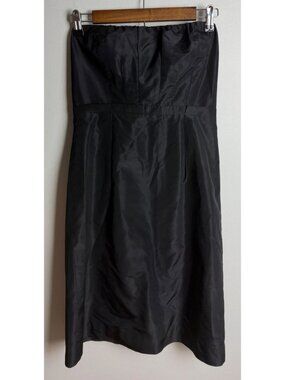 J.Crew Black 100% Silk Strapless Cocktail Dress LBD Size 6 Women’s